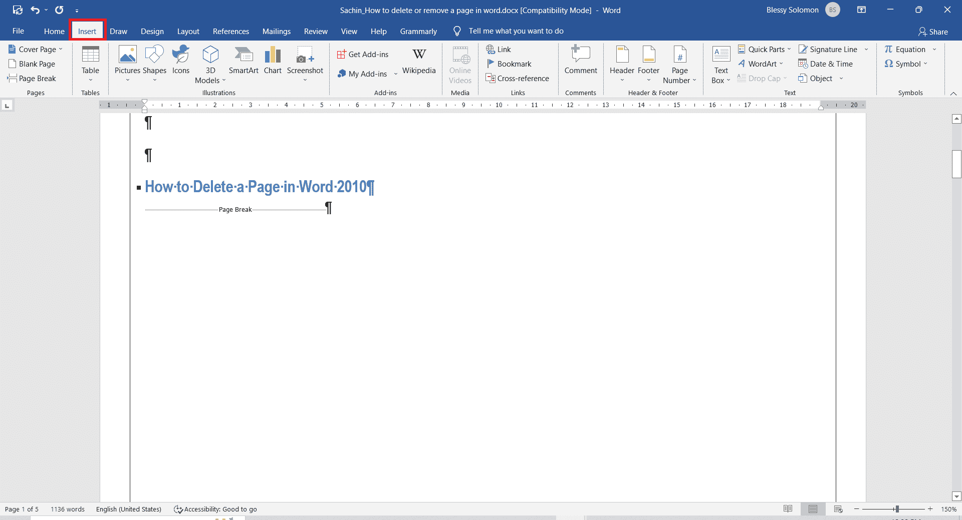 How To Delete A Page In Word 2010 techteds