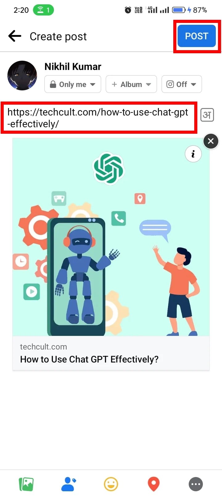 Link It Up How to Hyperlink on Facebook TechCult