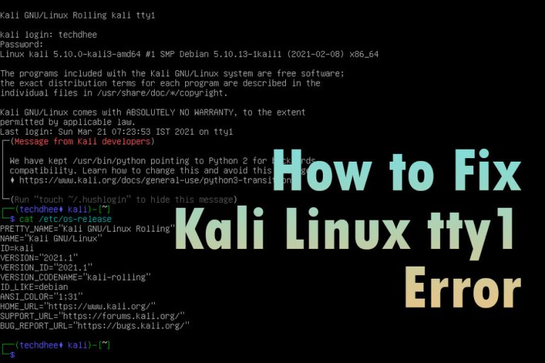 How to Fix Kali Linux tty1 Error No GUI in Kali Linux TECH DHEE