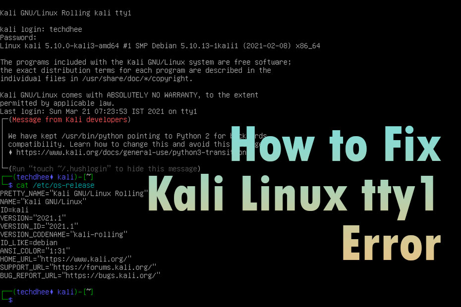 How to Fix Kali Linux tty1 Error No GUI in Kali Linux TECH DHEE