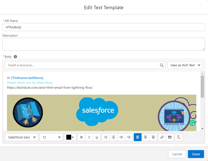 Send HTML Email from Lightning Flow Techdicer