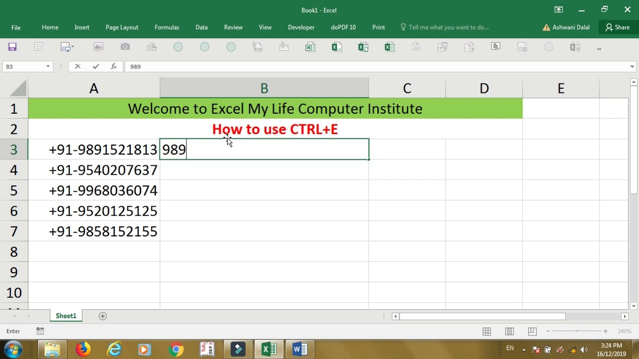 Why is Ctrl e not working in Excel? TechDIY.info
