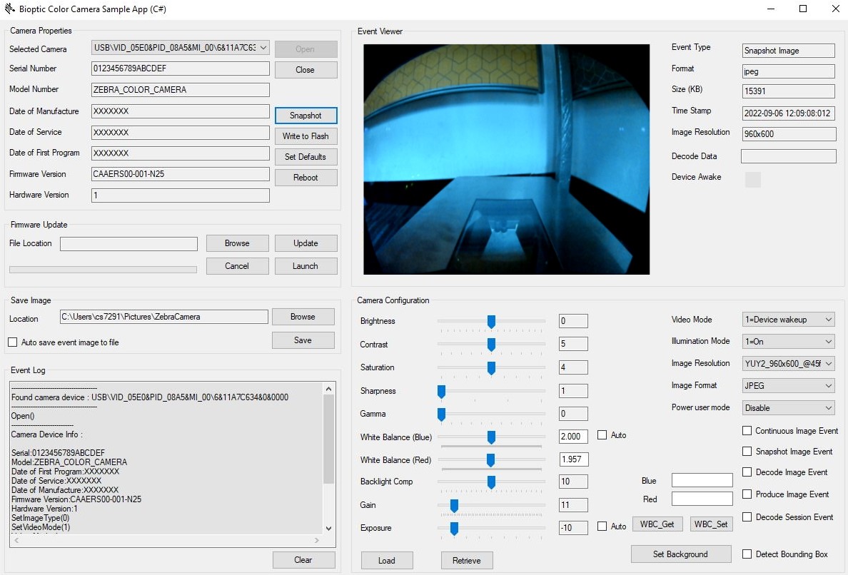 Color Camera SDK for Windows Sample Applications Zebra Technologies