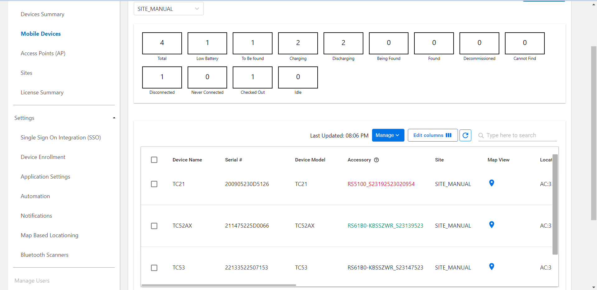 Dashboard Zebra Technologies TechDocs