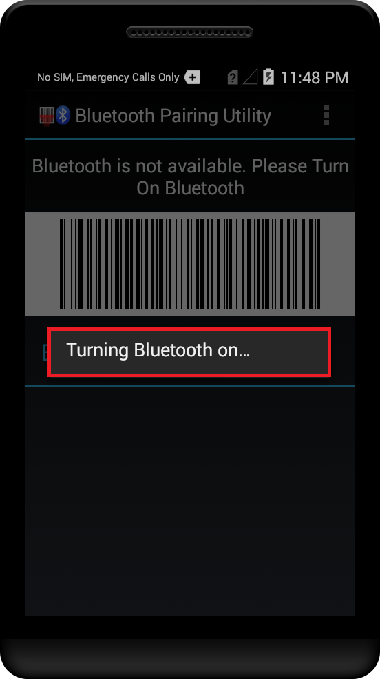 Pairing with Bluetooth Scanning device using Bluetooth Scanner API