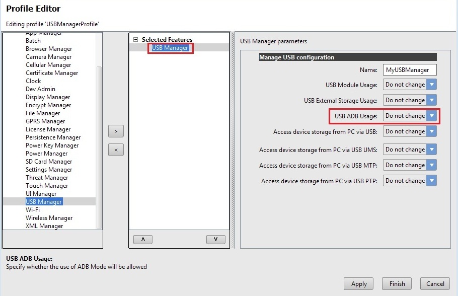 Manage USB Configurations TechDocs
