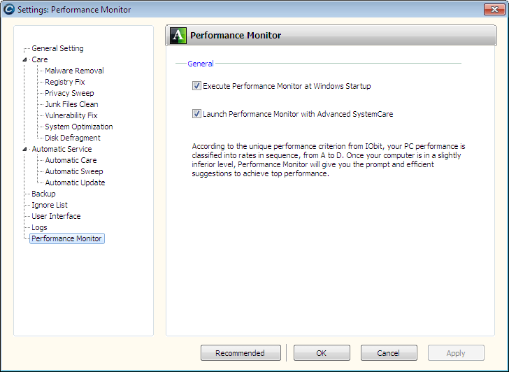 What is Advanced SystemCare Performance Monitor ? how to disable it