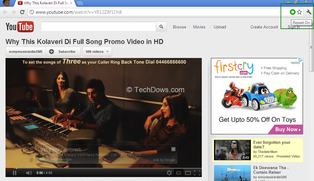 AutoRepeat YouTube Videos in Chrome YouTurn