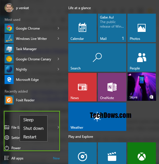 How to Shutdown or Restart Windows 10 from the Start Menu? [Updated]