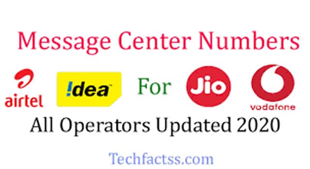 Message Center Numbers For All Operators【Updated 2020】