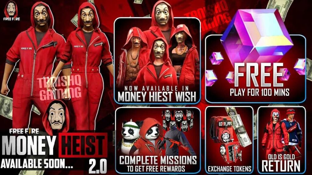 Free Fire X Money Heist 2.0 Leak Reveals Release Date, Event Calendar, Rewards And More