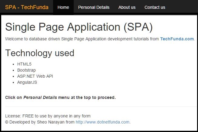 Angularjs Single Page Application Tutorials - Tech Funda