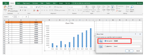 How to Move Chart to new sheet in Excel? Learn in 3 easy methods