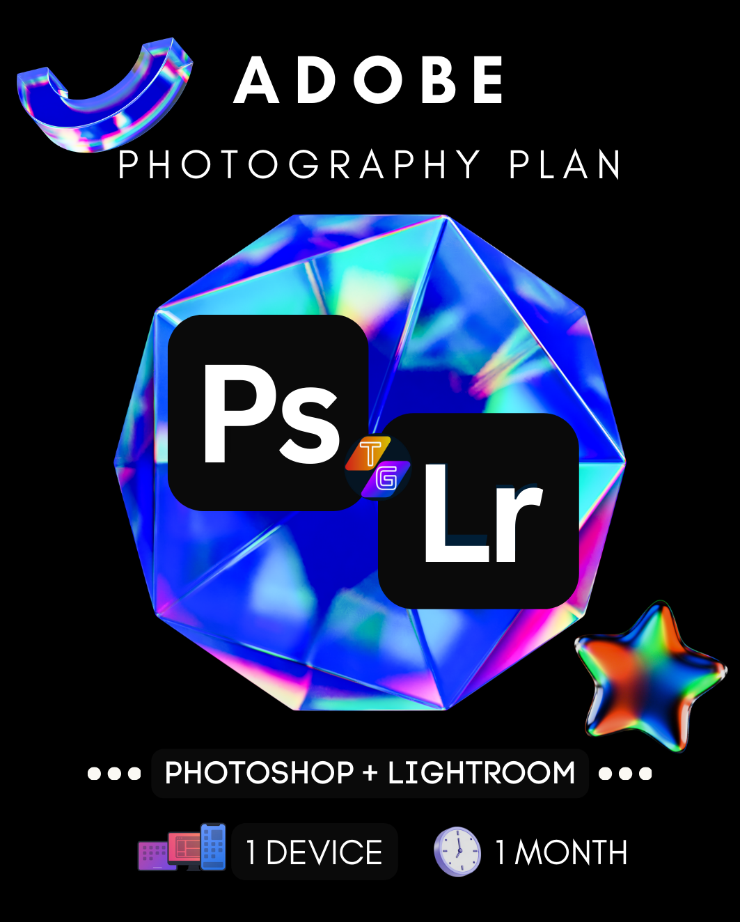 Adobe Photography Plan 1 Month 1 Device Tech Gen BD