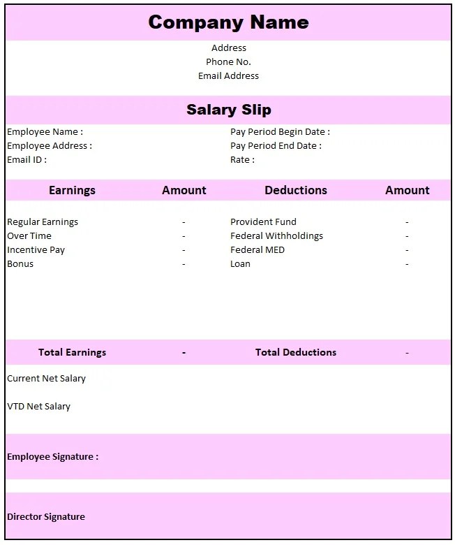 Automatic Salary Slip Generator Using Excel Format Pay Slip Format Excel