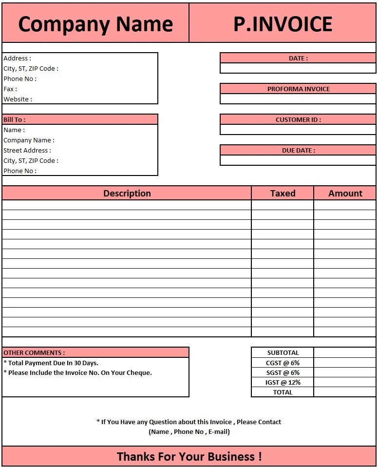 Proforma Invoice Format For Gst Download Proforma Invoice In Excel Proforma invoice format for gst download proforma invoice in excel
