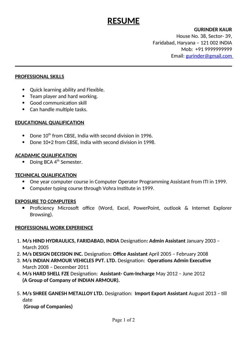 20+ Computer Operator Resume CV Templates in Word (.docx)