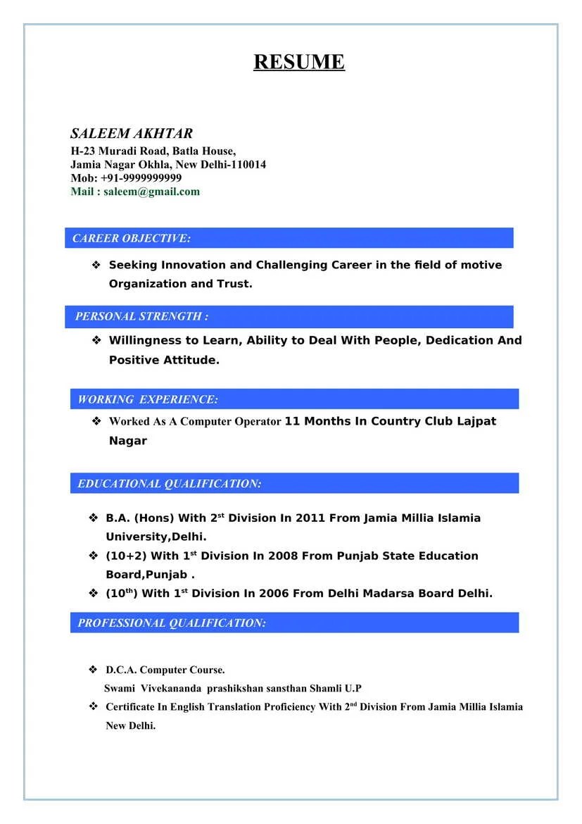 20+ Computer Operator Resume CV Templates in Word (.docx)