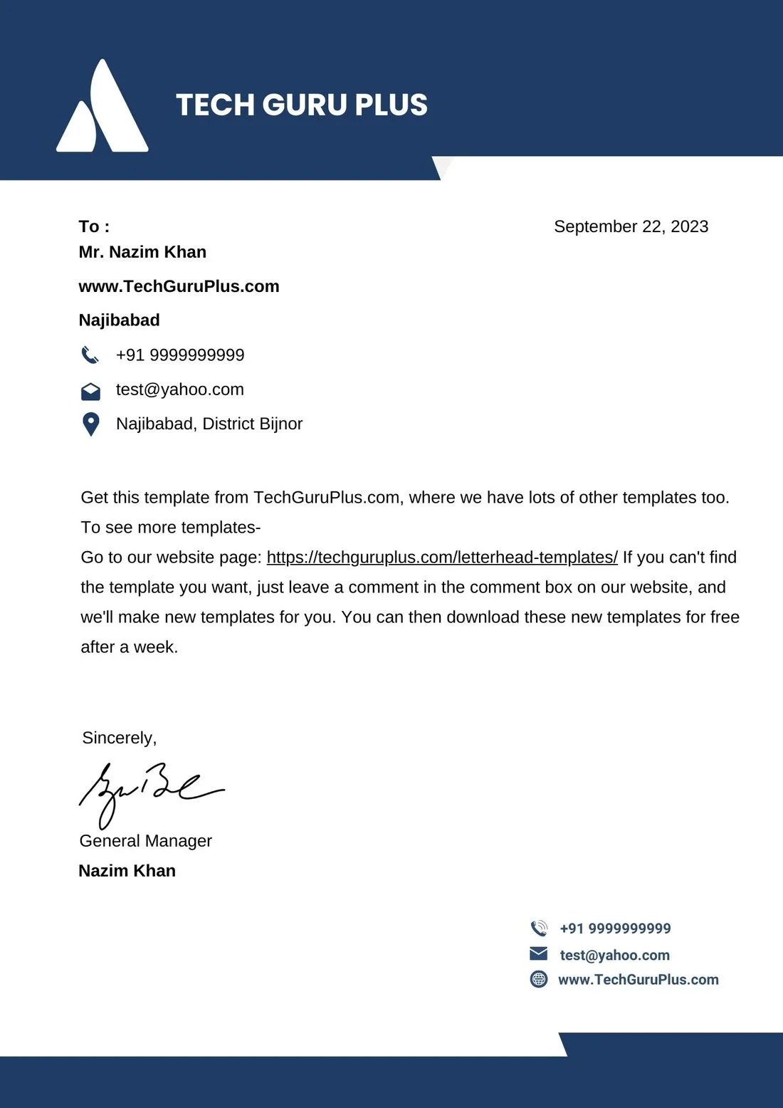 Free Company Letterhead Templates & Examples