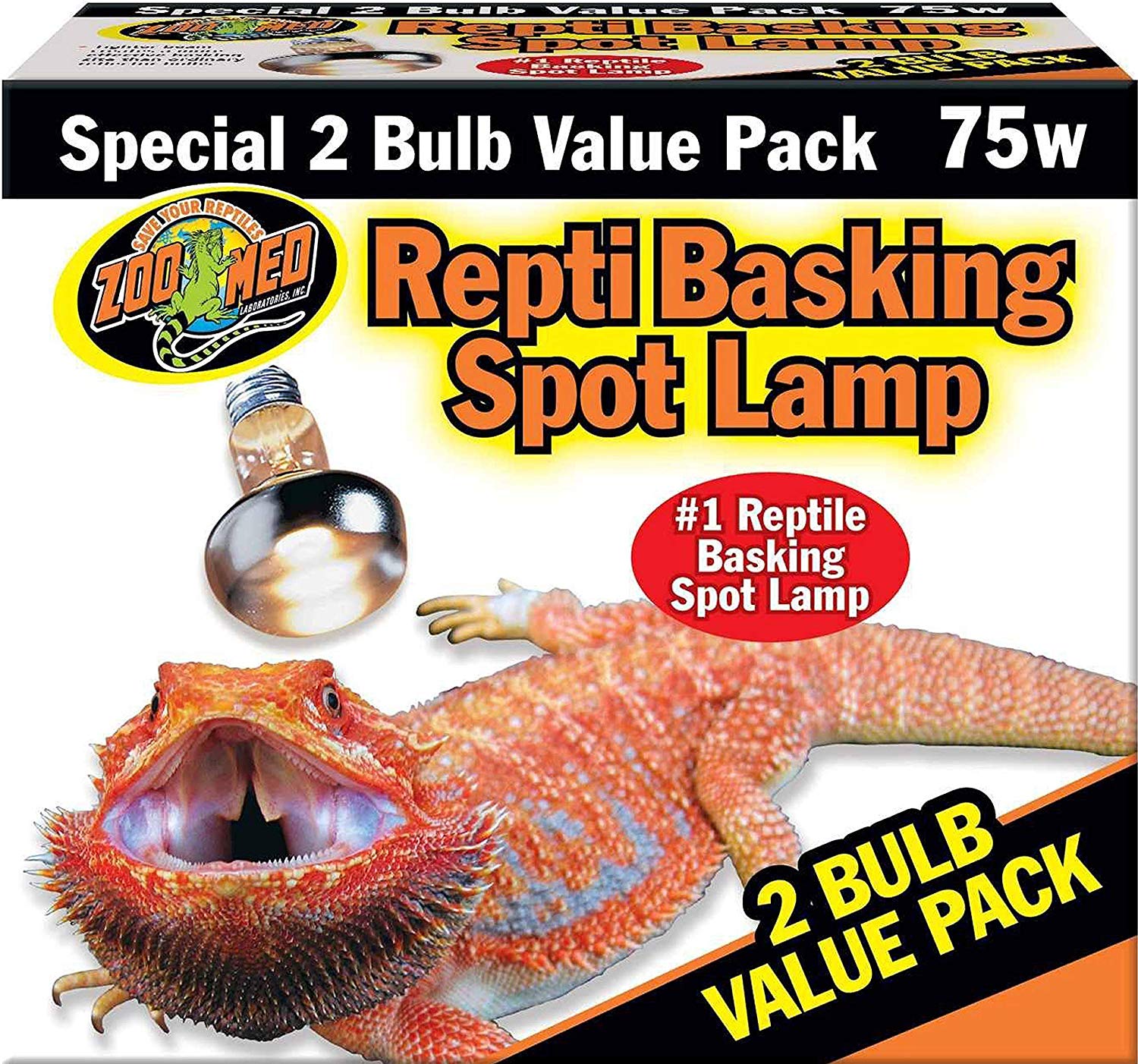 Zoo Med Repti Basking Spot Lamp 75W 2 Bulb Value