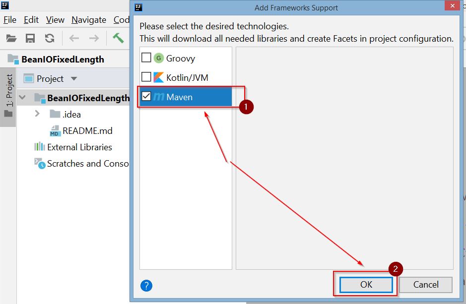 Convert regular project into Maven project IntelliJ TechiWorks