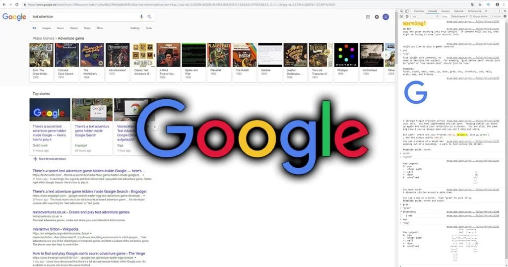 Easter Egg in Google Chrome Retro TextAdventure im Browser spielbar