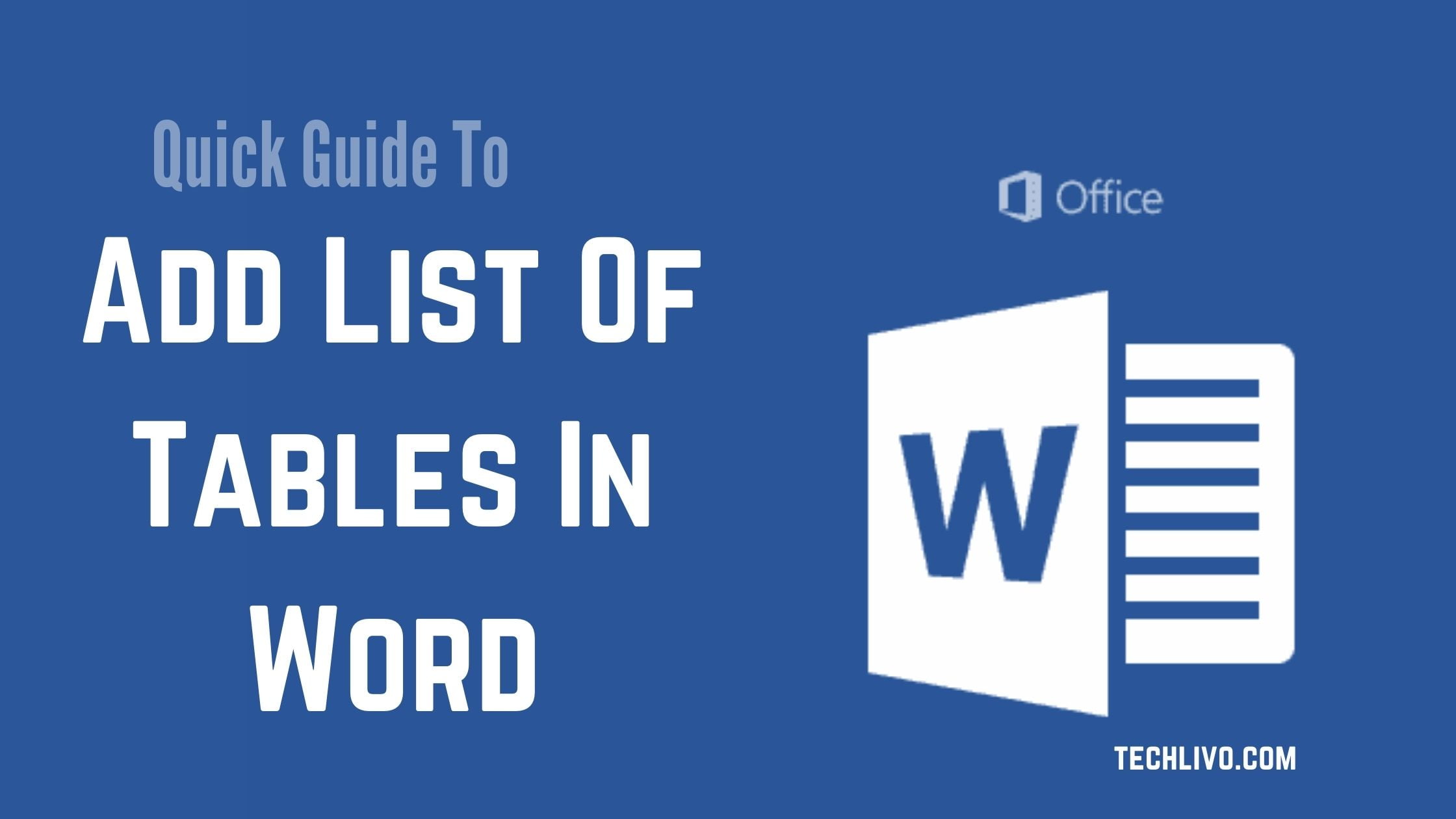 How to do list of tables in word