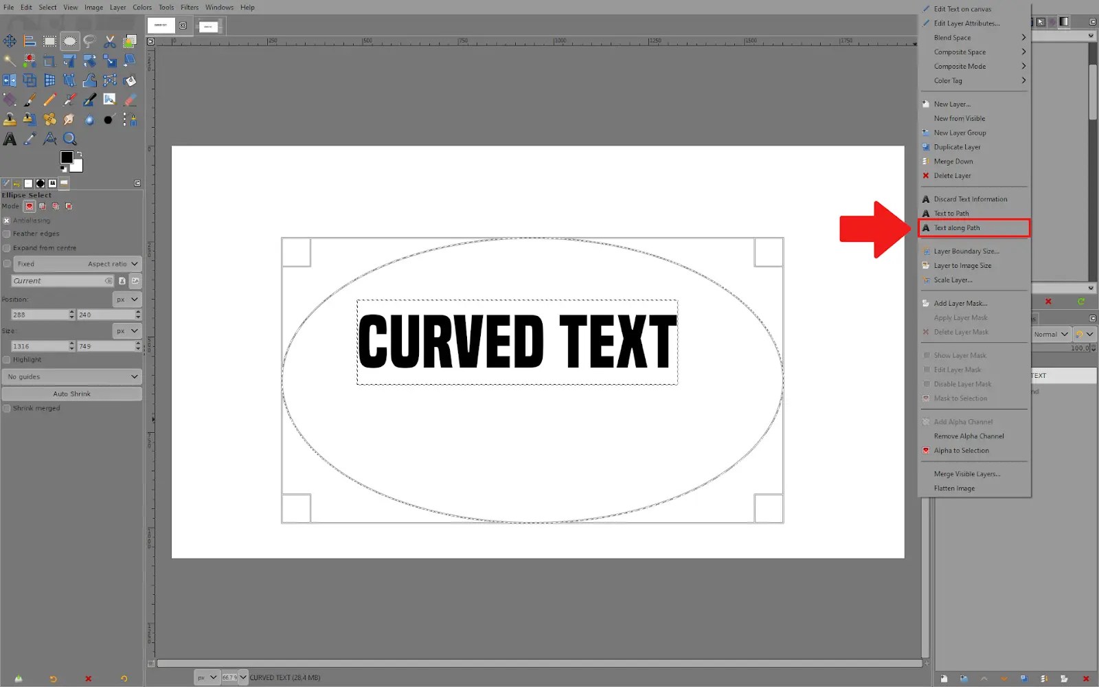 How to Curve Text in GIMP Tech Lounge