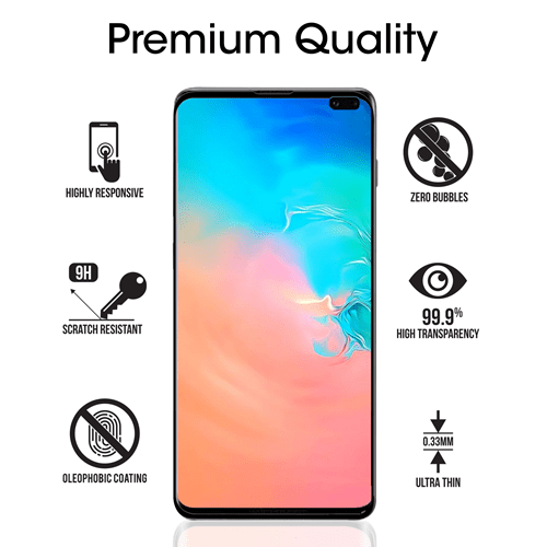 amFilm Samsung Galaxy S10 Plus Glass Screen Protector Not Compatible with InScreen Fingerprint