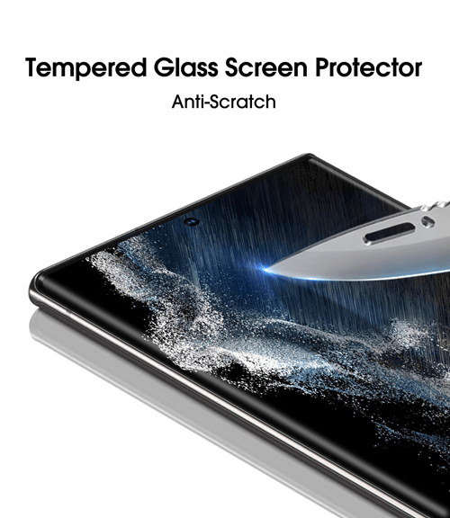 amFilm Galaxy S22 Ultra Glass Screen Protector 2Pack TechMatte