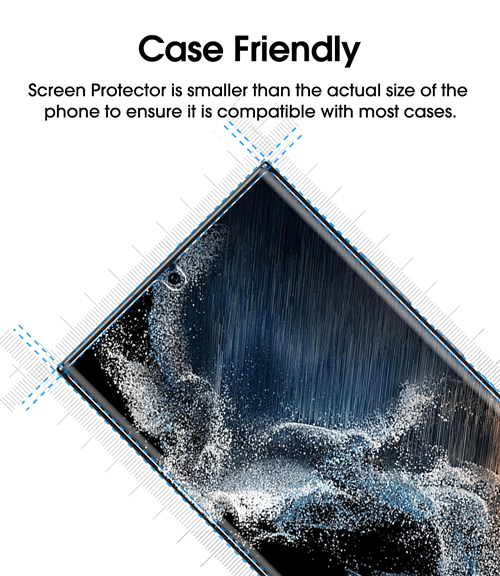 amFilm Galaxy S22 Ultra Glass Screen Protector 2Pack TechMatte