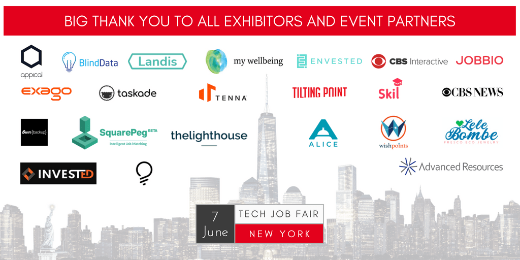 THANK YOU for participating in New York Tech Job Fair Spring 2018 by