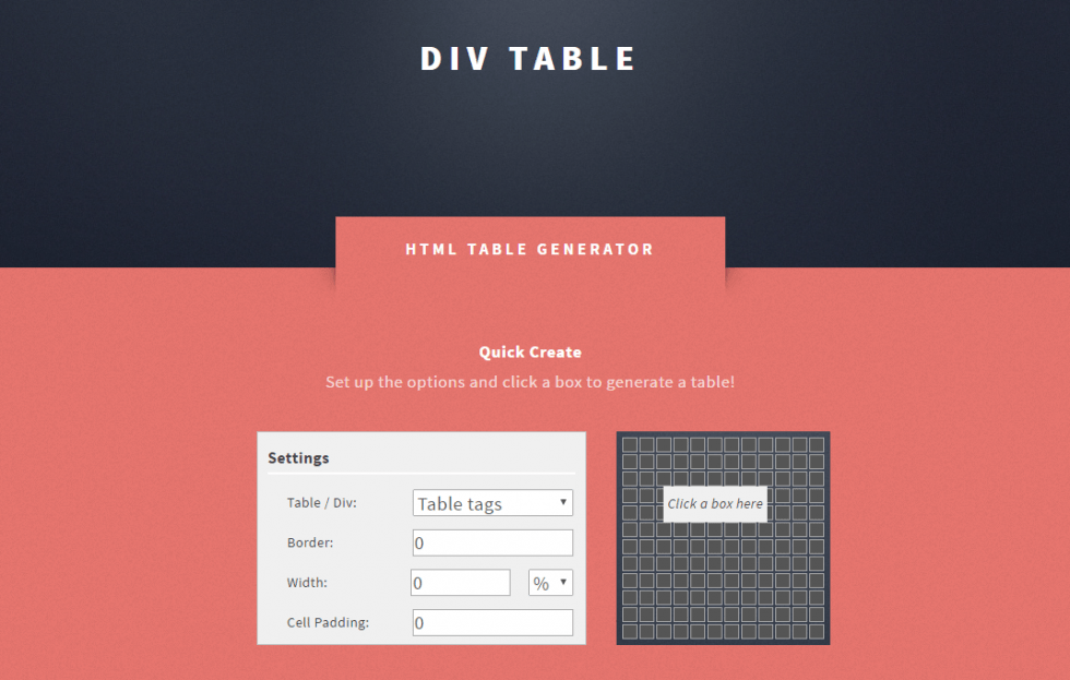 HTMLのテーブルを直感的に作成することができる「HTML Div Table Generator」 TechMemo