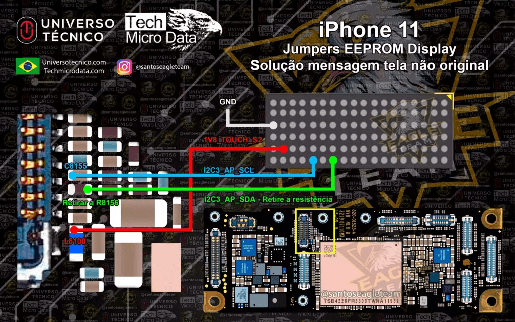Jumpers EEPROM Display iPhone 11 Tech Micro Data