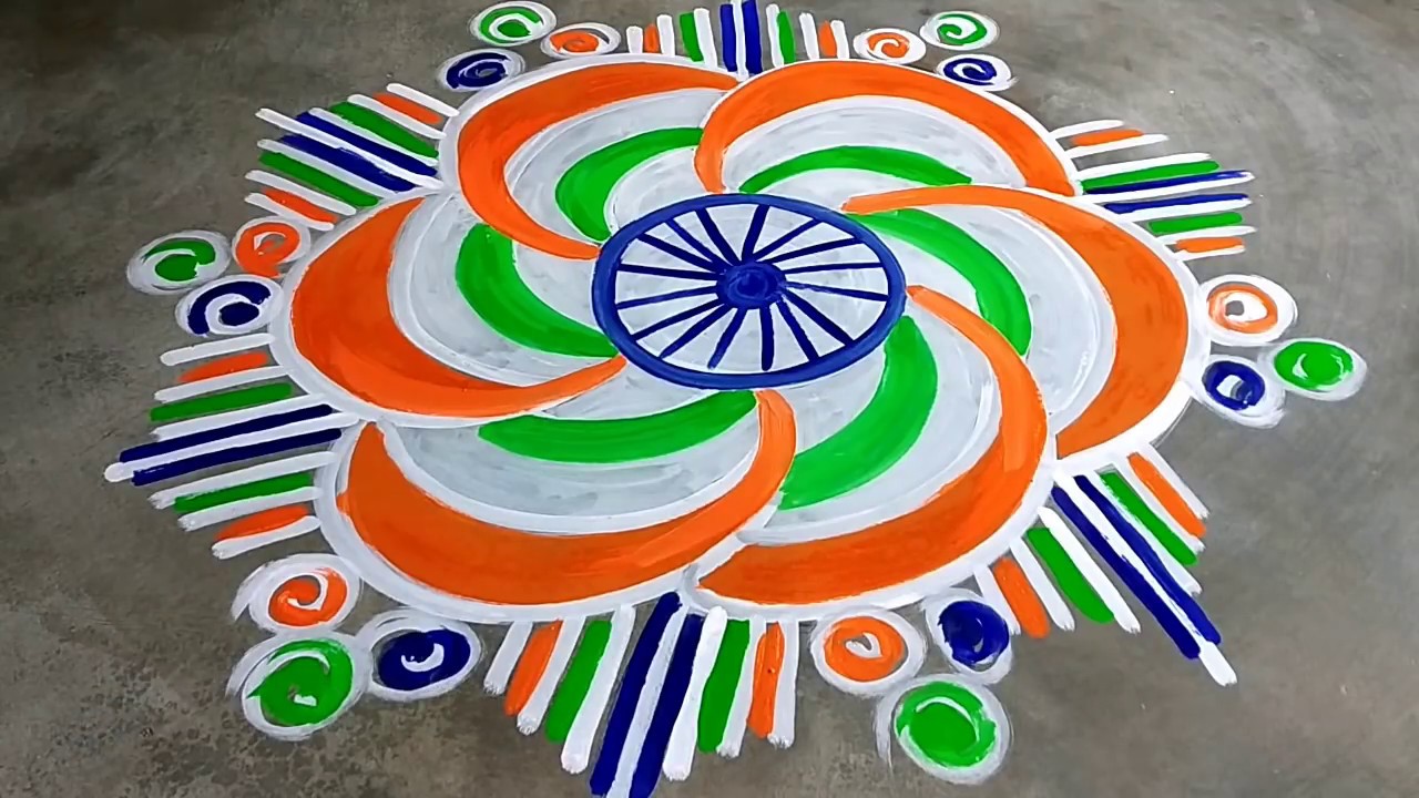 Independence Day India Beautiful Rangoli Design, Facebook Covers, Banner