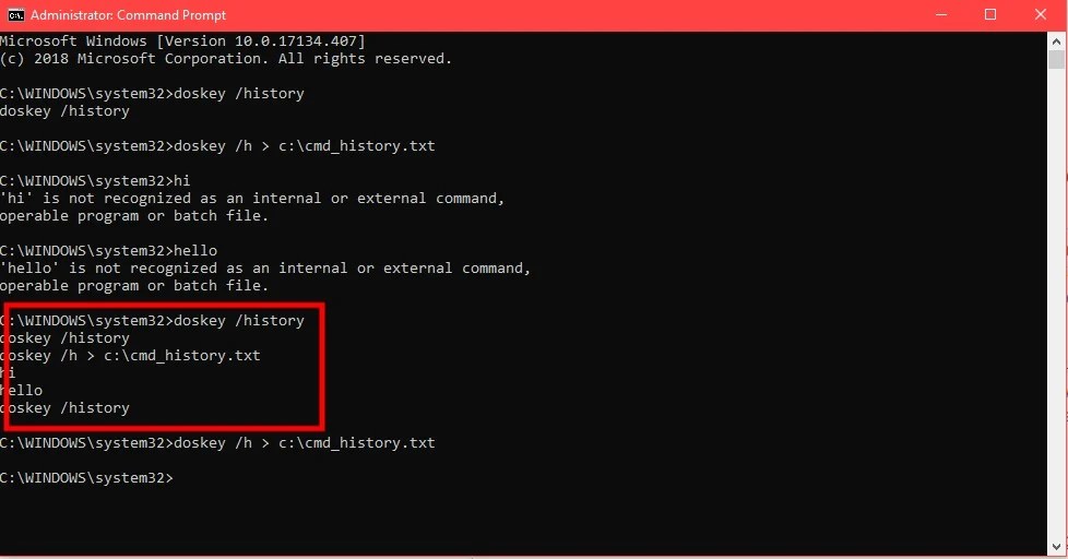 Use Windows Command Prompt History on Windows 10 Technastic