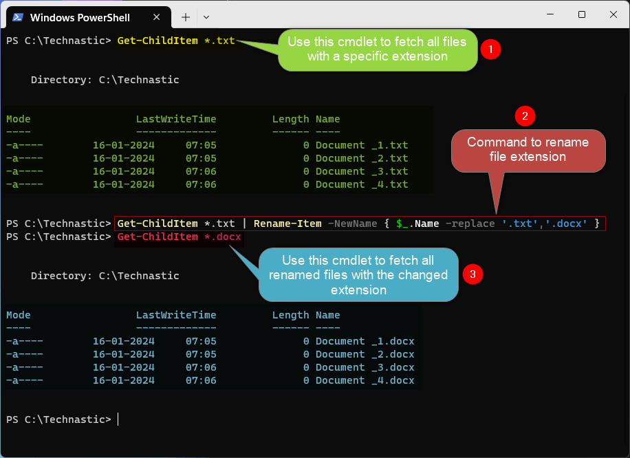 How to Rename Single or Multiple Files with PowerShell Technastic