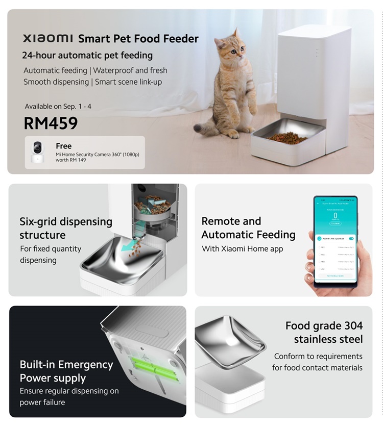 Xiaomi Smart Pet Feeder & Fountain Malaysia release priced at RM459