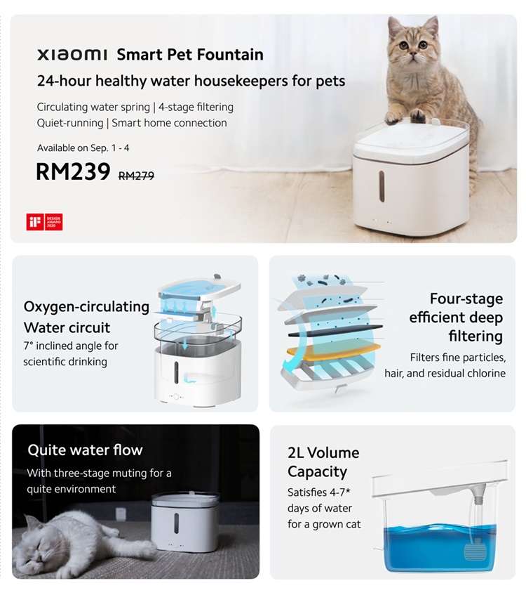 Xiaomi Smart Pet Feeder & Fountain Malaysia release priced at RM459