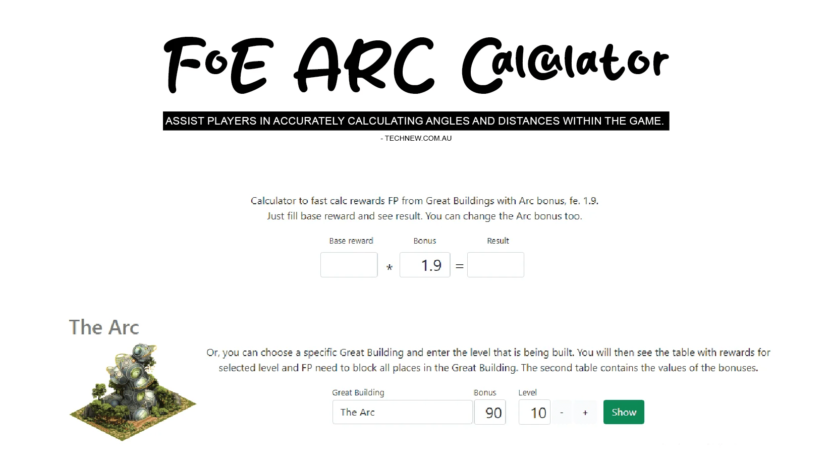 How does the FoE Arc Calculator improve GamePlay? TechNew