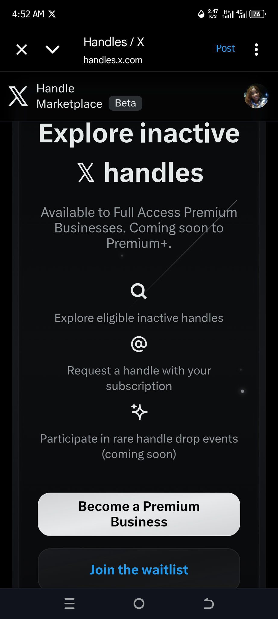 How to get unique but inactive ‘Twitter’ handles on X’s new Handle(05)
