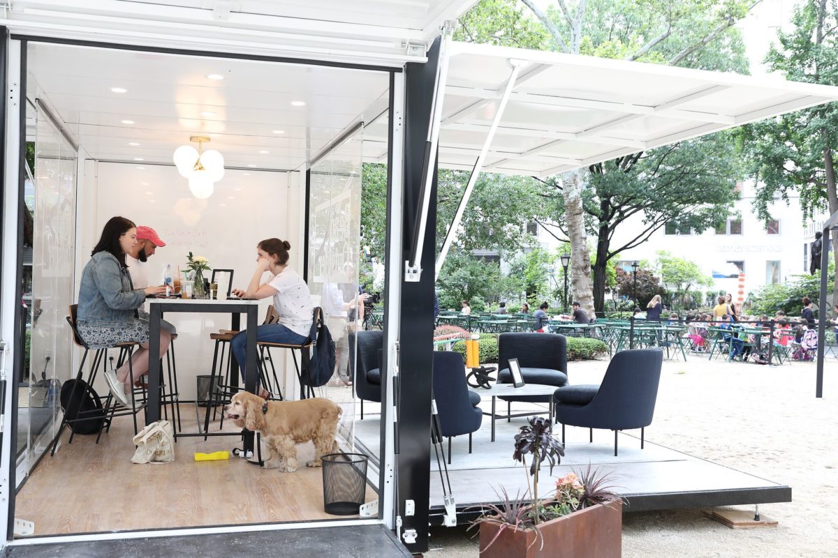 Industrious teamed up with LL Bean for outdoor coworking in Madison Square Park Technical.ly