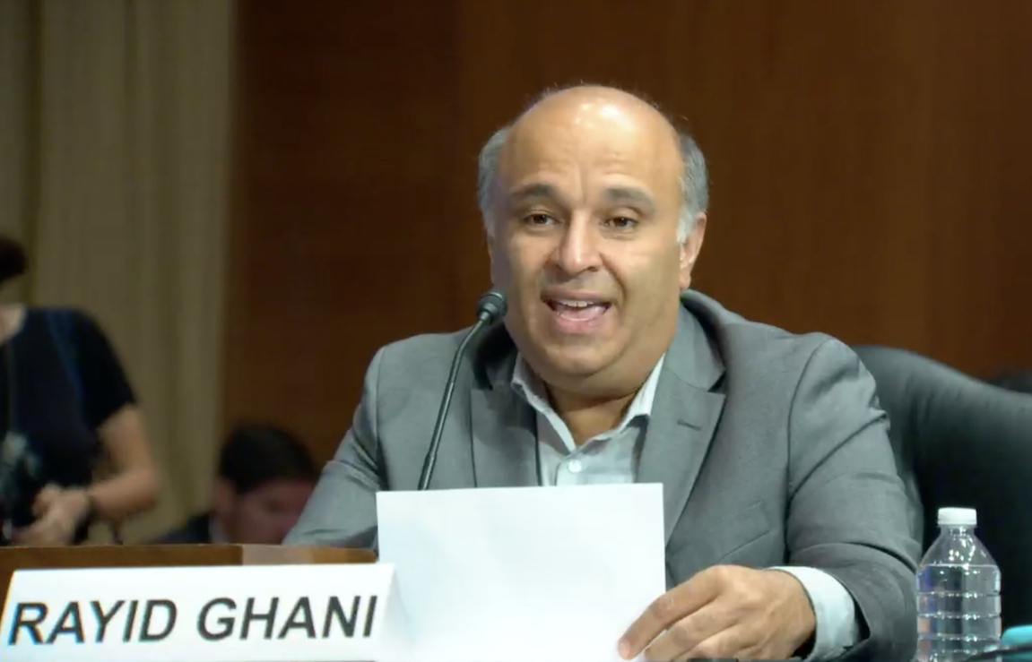 What CMU prof Rayid Ghani said while testifying at this Senate hearing