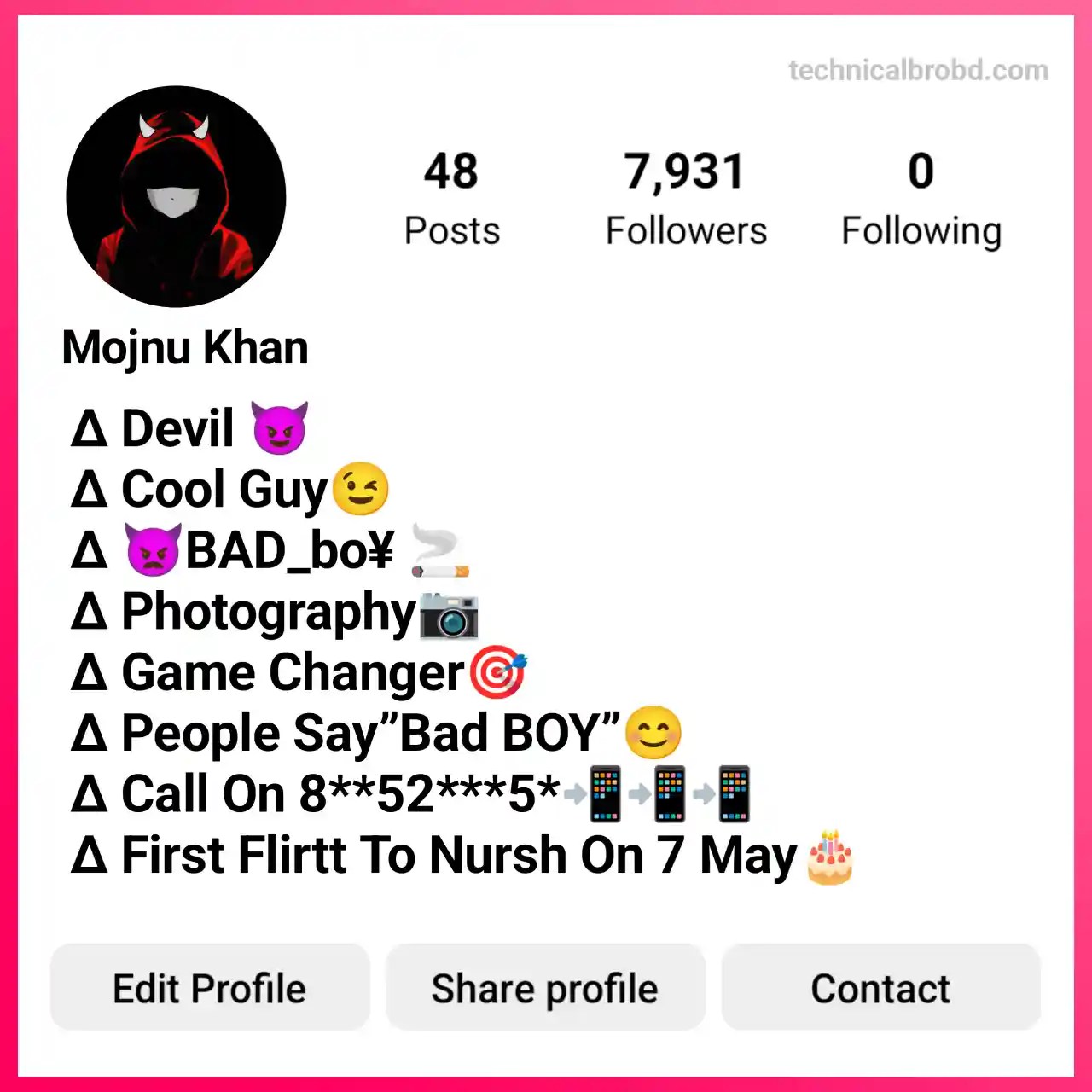 Devil Bio For Instagram Best Instagram Devil Bio 2024 » Technical Bro BD
