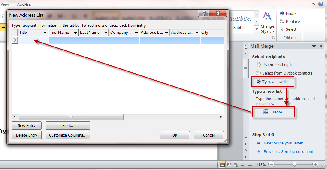 How to Create Merged Letters with MS Word 2010's "Mail Merge Wizard