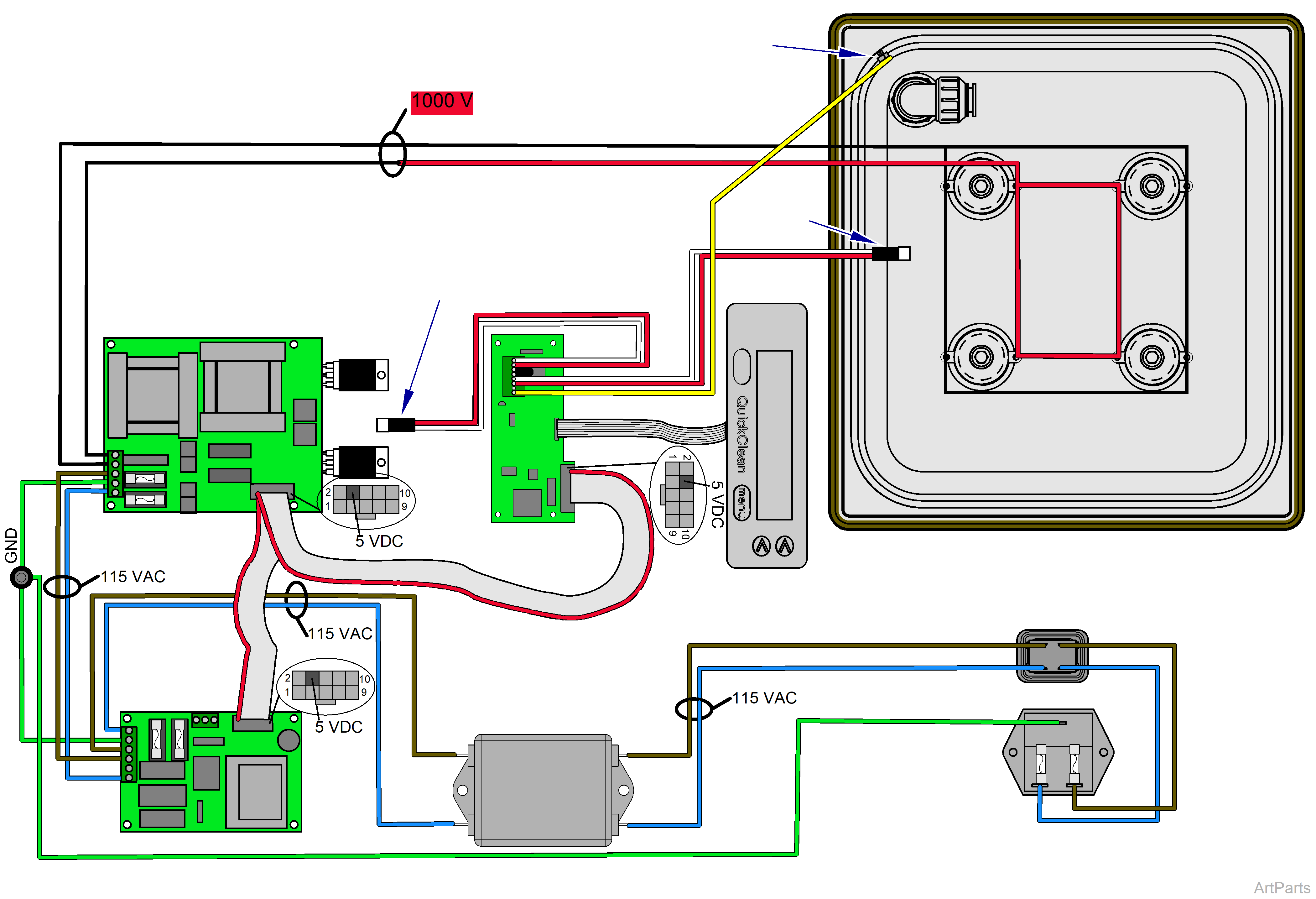 QuickClean™ Ultrasonic Cleaners Wiring Diagram