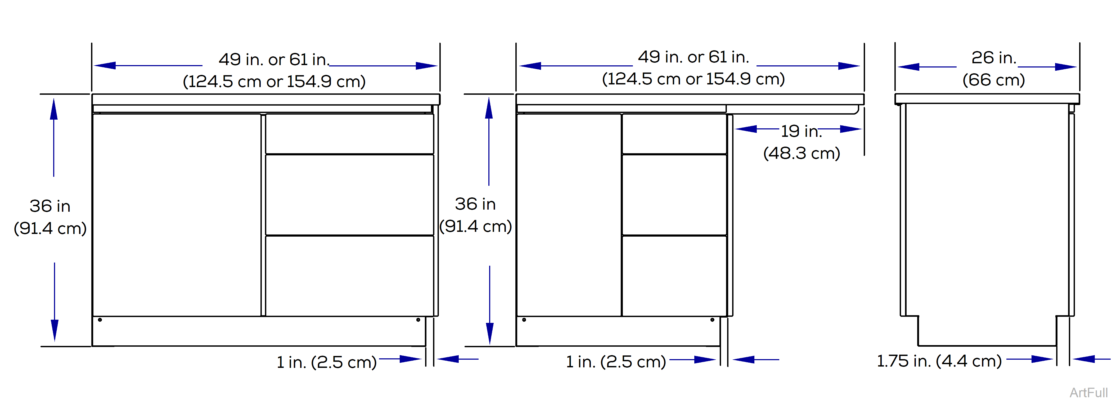 Fixed Height Tables Weights and Dimensions
