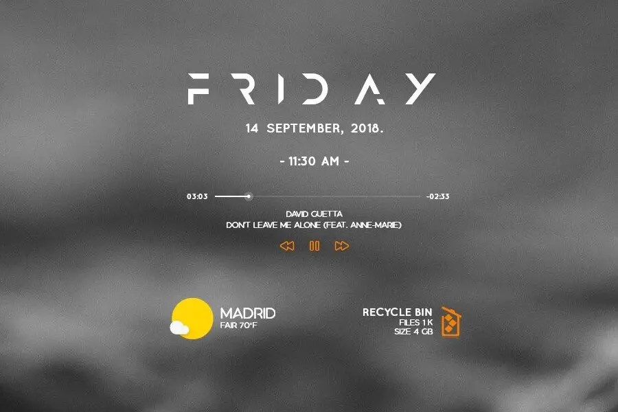 Rainmeter clock and date daxtouch