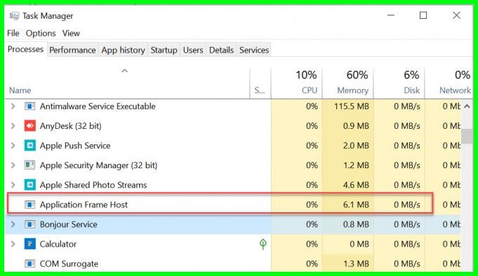 What Is Application Frame Host on Wind…