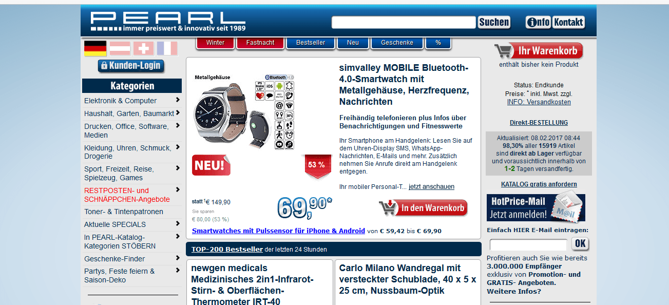 Pearl.de Online Shop Test by